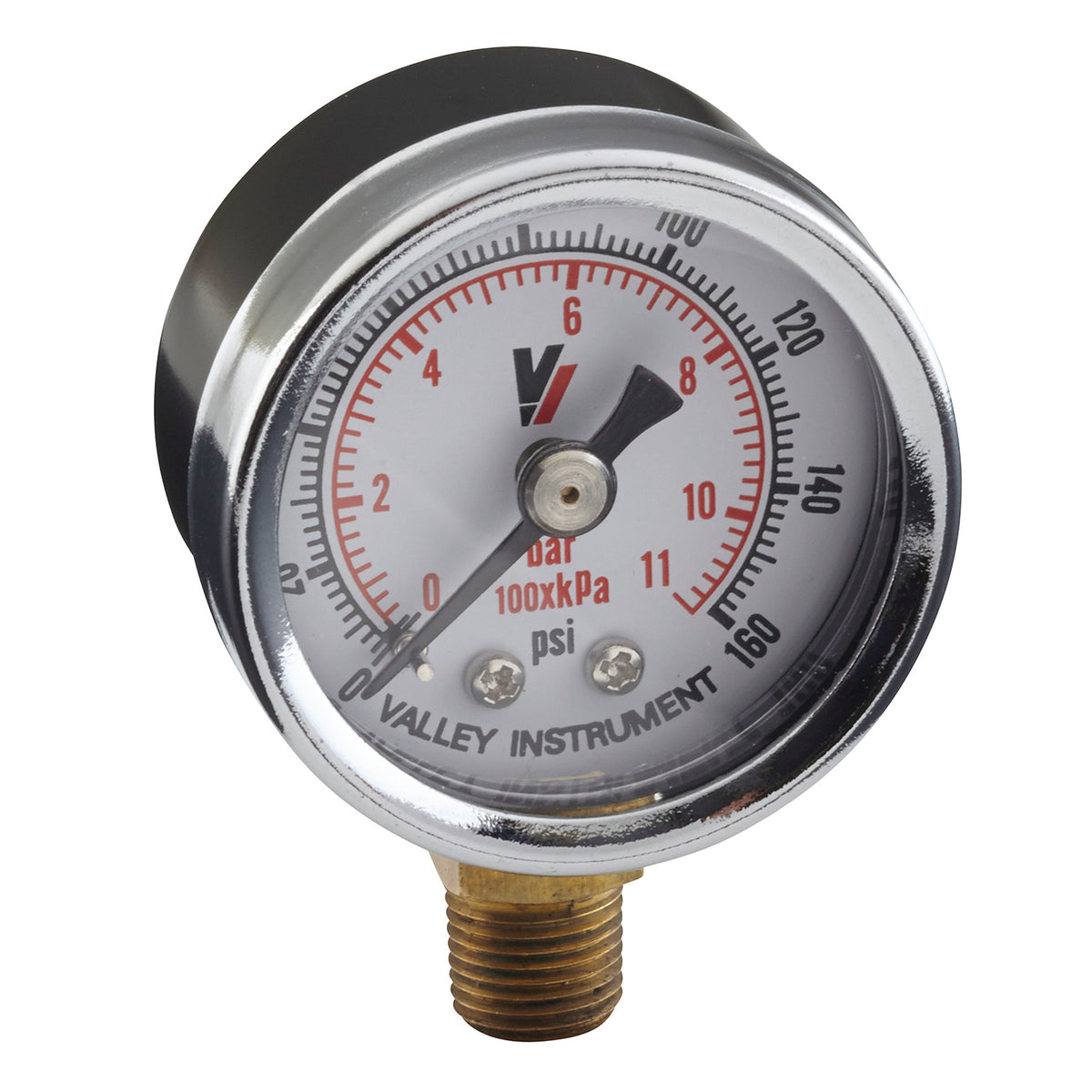 DCI 7290 - Pressure Gauge 1 1/2" Round 0-160 PSI Bottom Mount