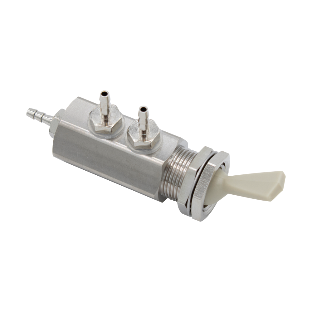 DCI 7176 - Toggle Routing Valve, 2-Way, 1/16" Barbs, Gray