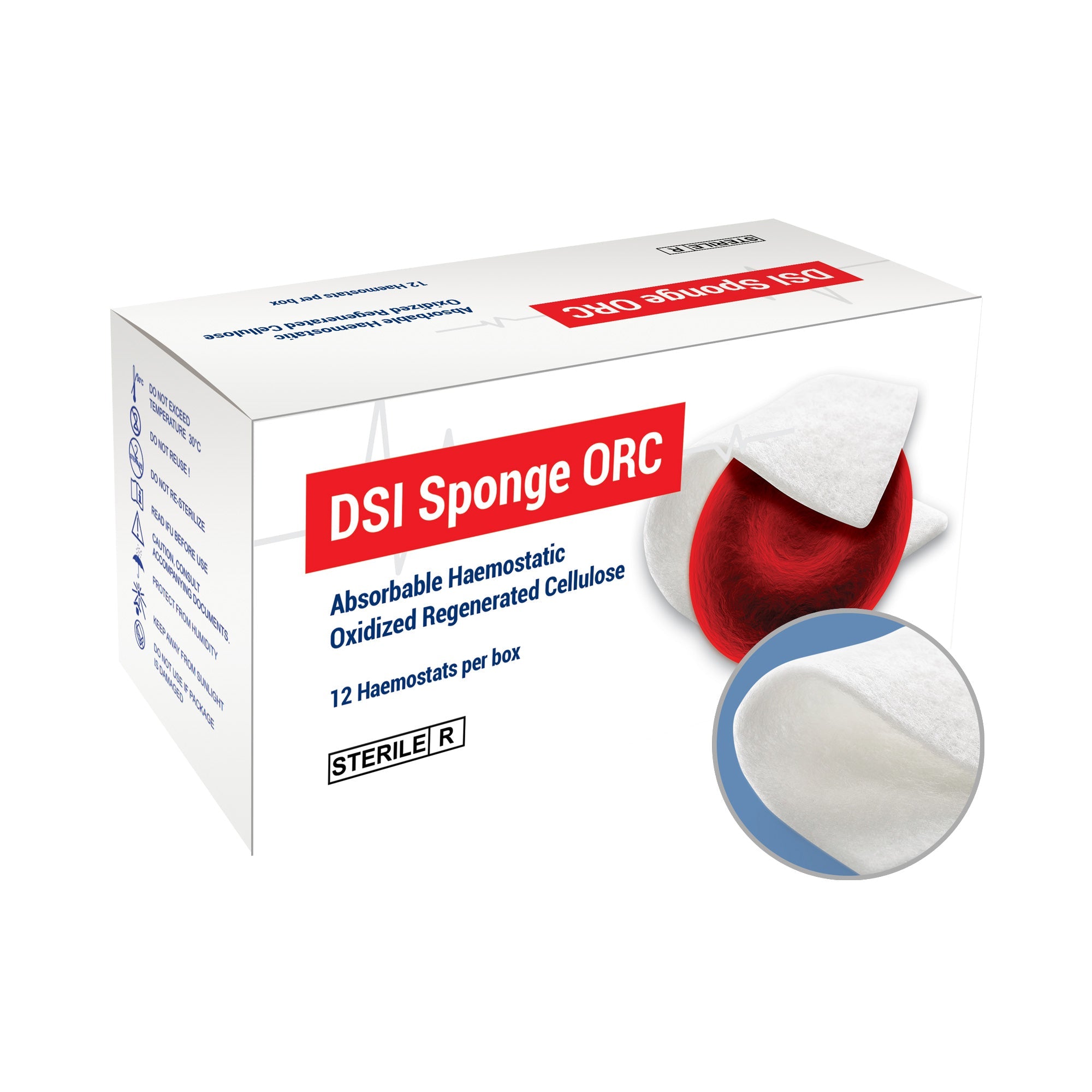 DSI ORC Sterile Absorbable Hemostatic Non-Woven Pads 25x51mm