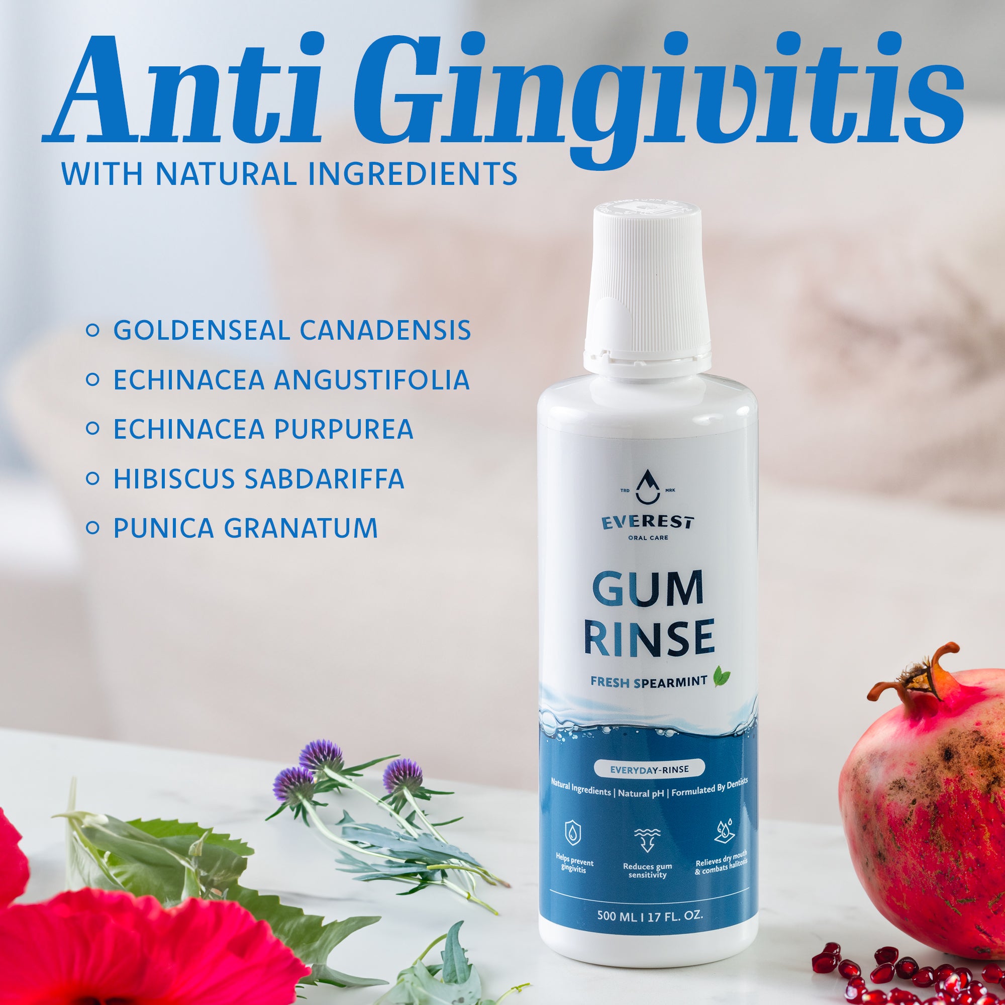 Gum Rinse - Triple Action - Natural Mouthwash for Gingivitis Treatment