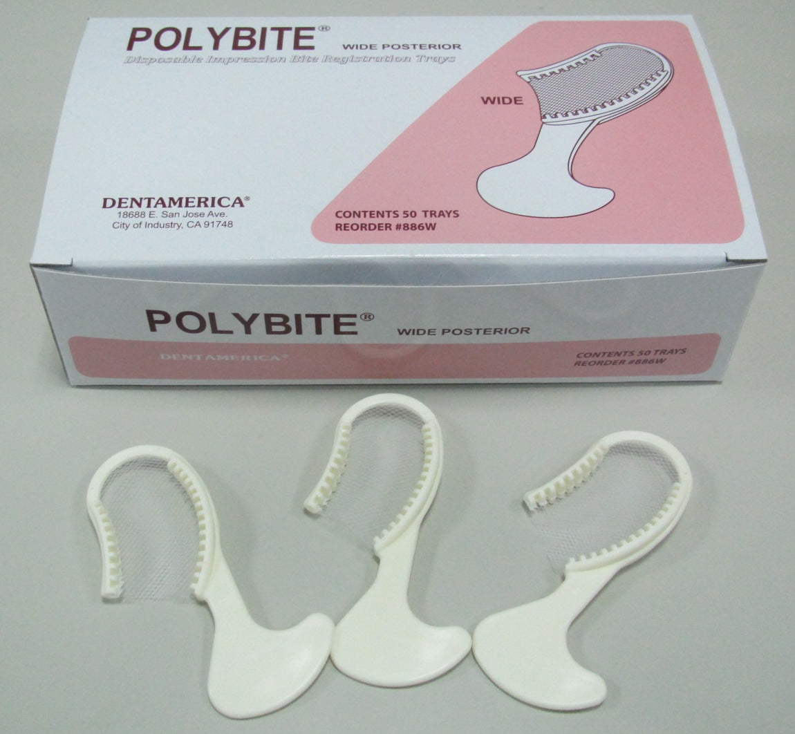 Polybite Disposable Bite Trays (WIDE POSTERIOR, 50 Pieces/Box)