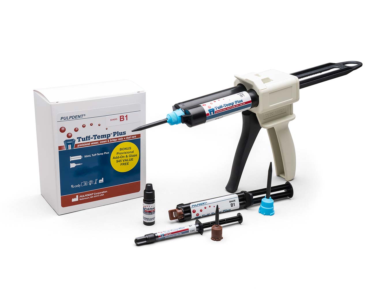 TUFF-TEMP™ PLUS 50mL Automix Cartridge + 10 automix tips CHOOSE SHADE: