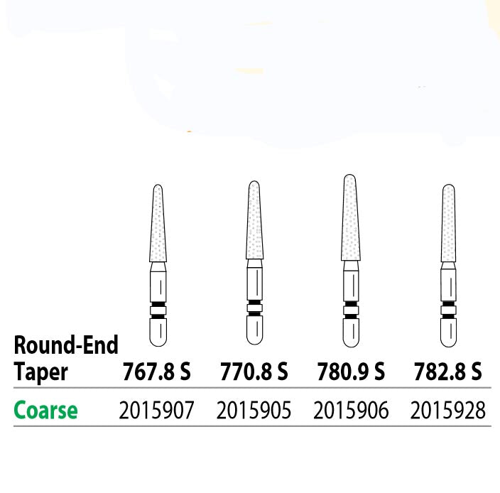Two Striper Diamonds - Short Cut - Round-End Taper 770.8C S (5)
