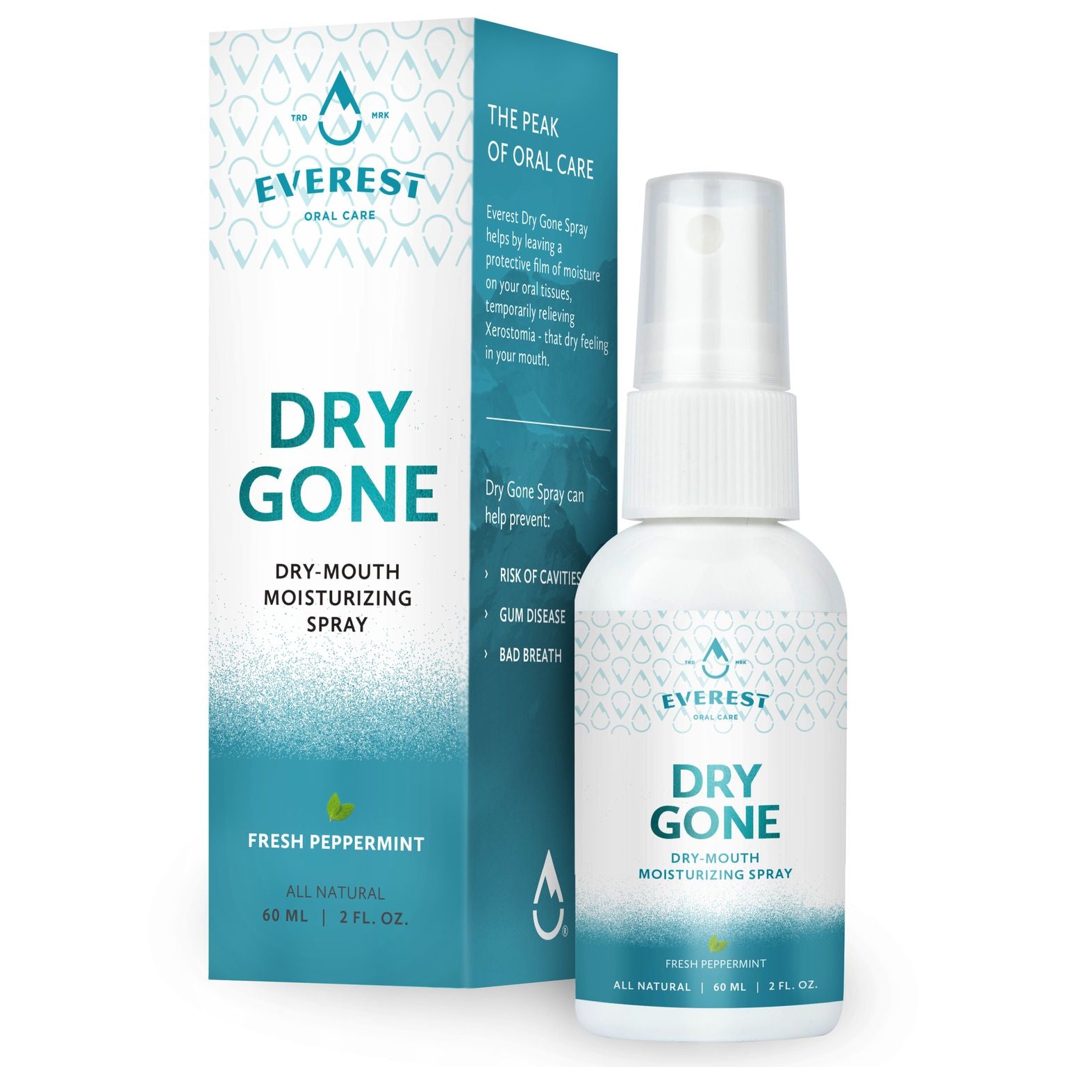 Dry Gone Throat Moisturizer Spray 2oz. Fresh Peppermint Flavor