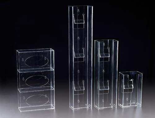 ACRYLIC DOUBLE VERTICAL GLOVE DISPENSER