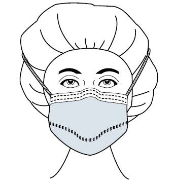 Surgical Mask Fog Shield Anti-fog Foam Pleated Tie Closure One Size Fits Most Blue NonSterile (Level 1)