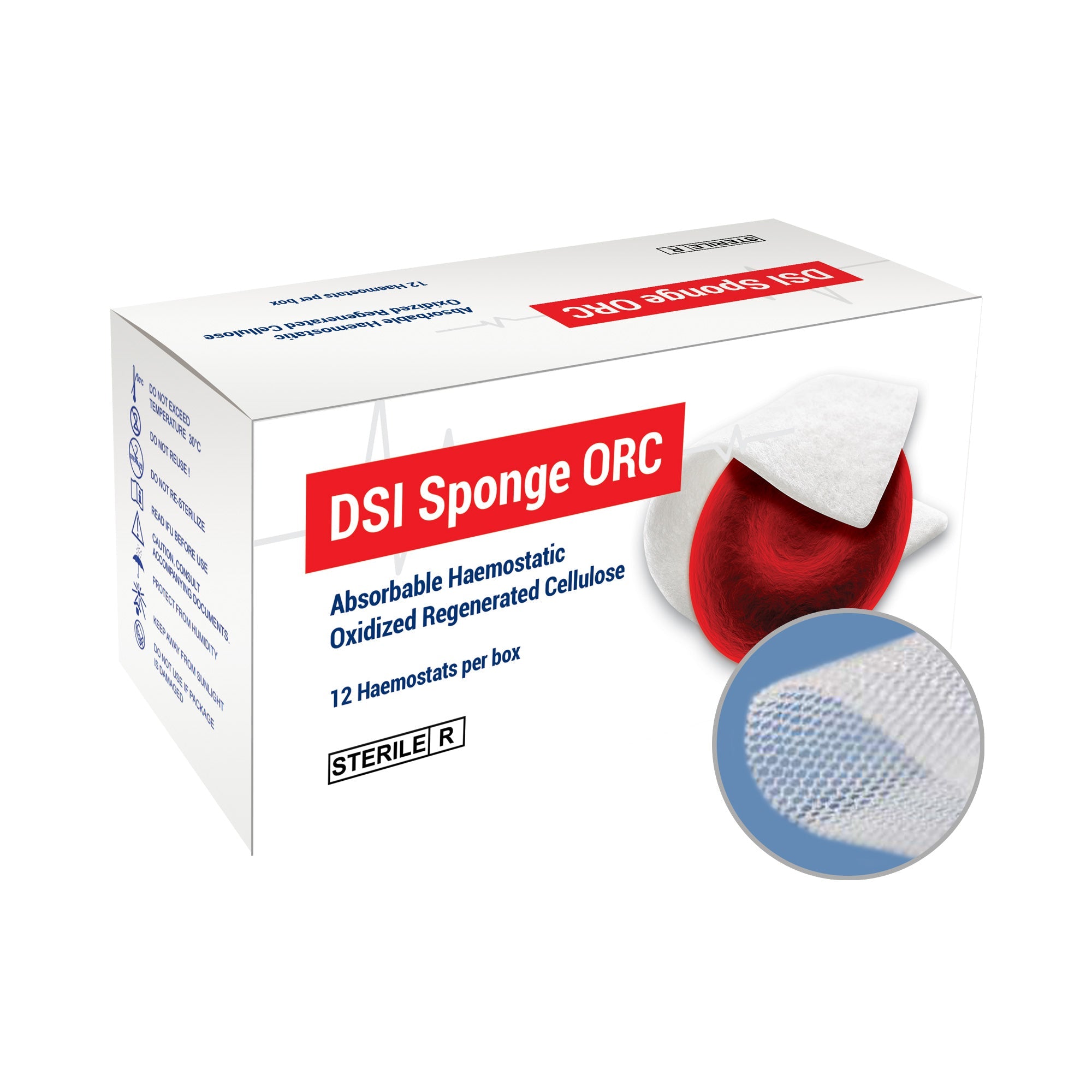 DSI ORC Sterile Absorbable Hemostatic Sponge Fine 13x51mm