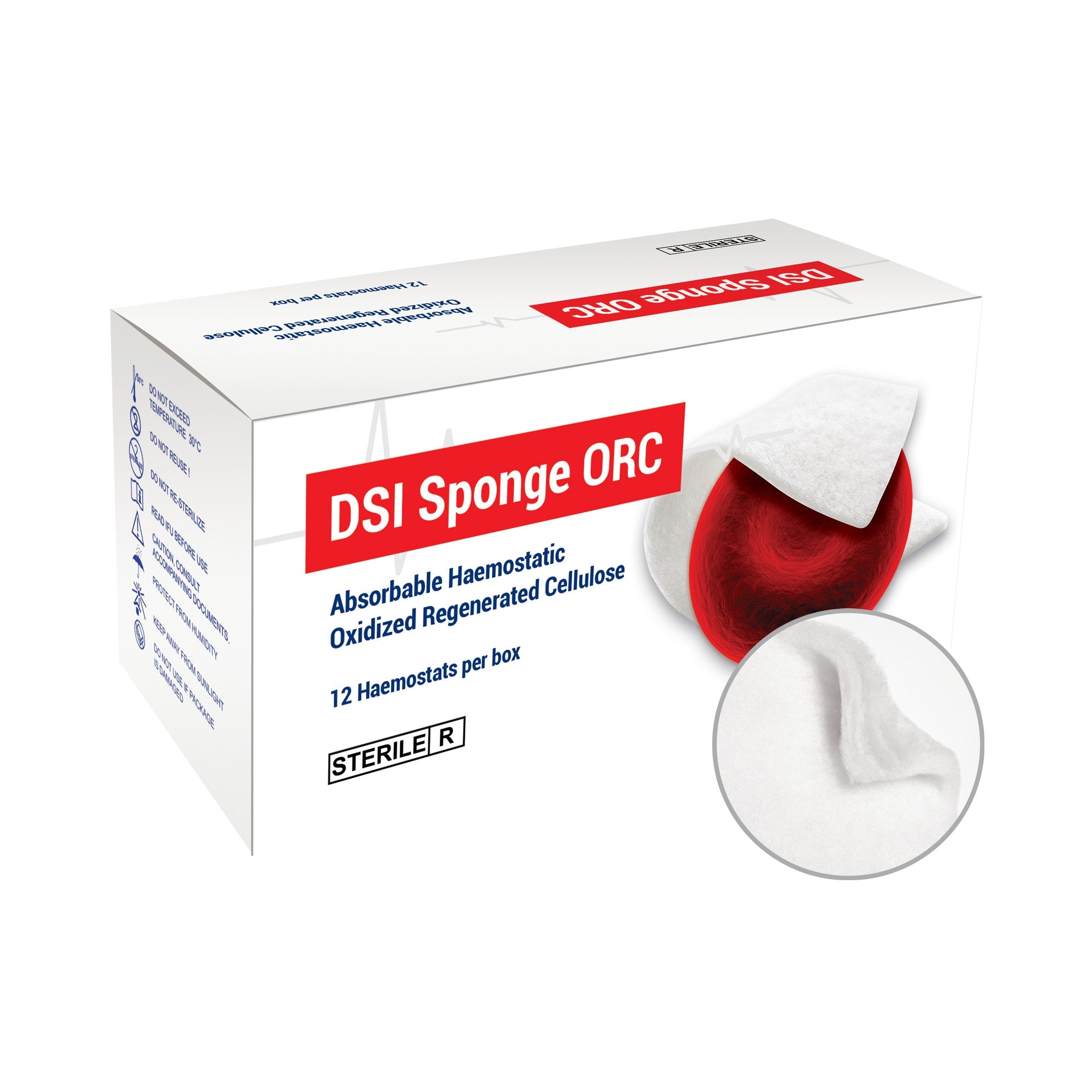DSI ORC Sterile Absorbable Hemostatic Fibrillose Fabric 25x51mm
