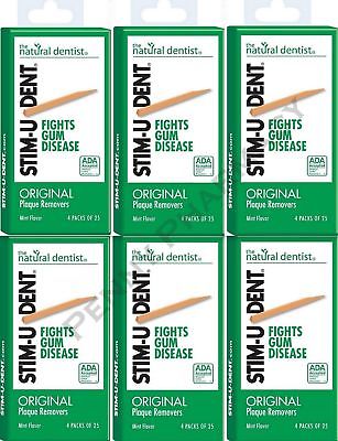 Stim-U-Dent Plaque Removers - 6 Packets (Contains 4 packs of 25 each = 600)