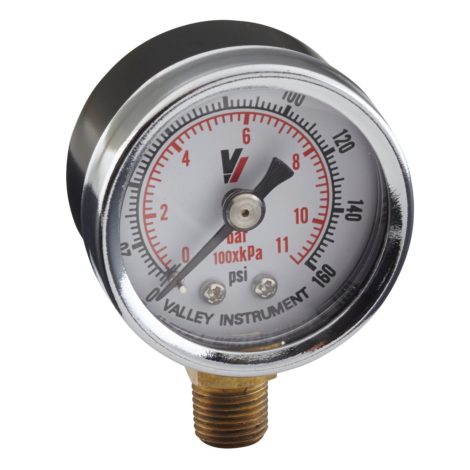 DCI #7290 - Pressure Gauge 1 1/2" Round 0-160 PSI Bottom Mount