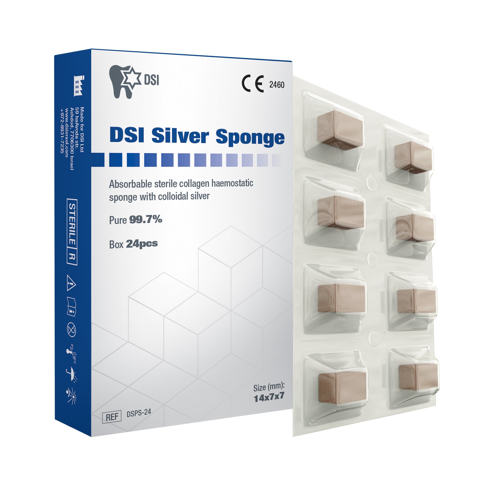 Gelatine Sponge with Colloidal Silver