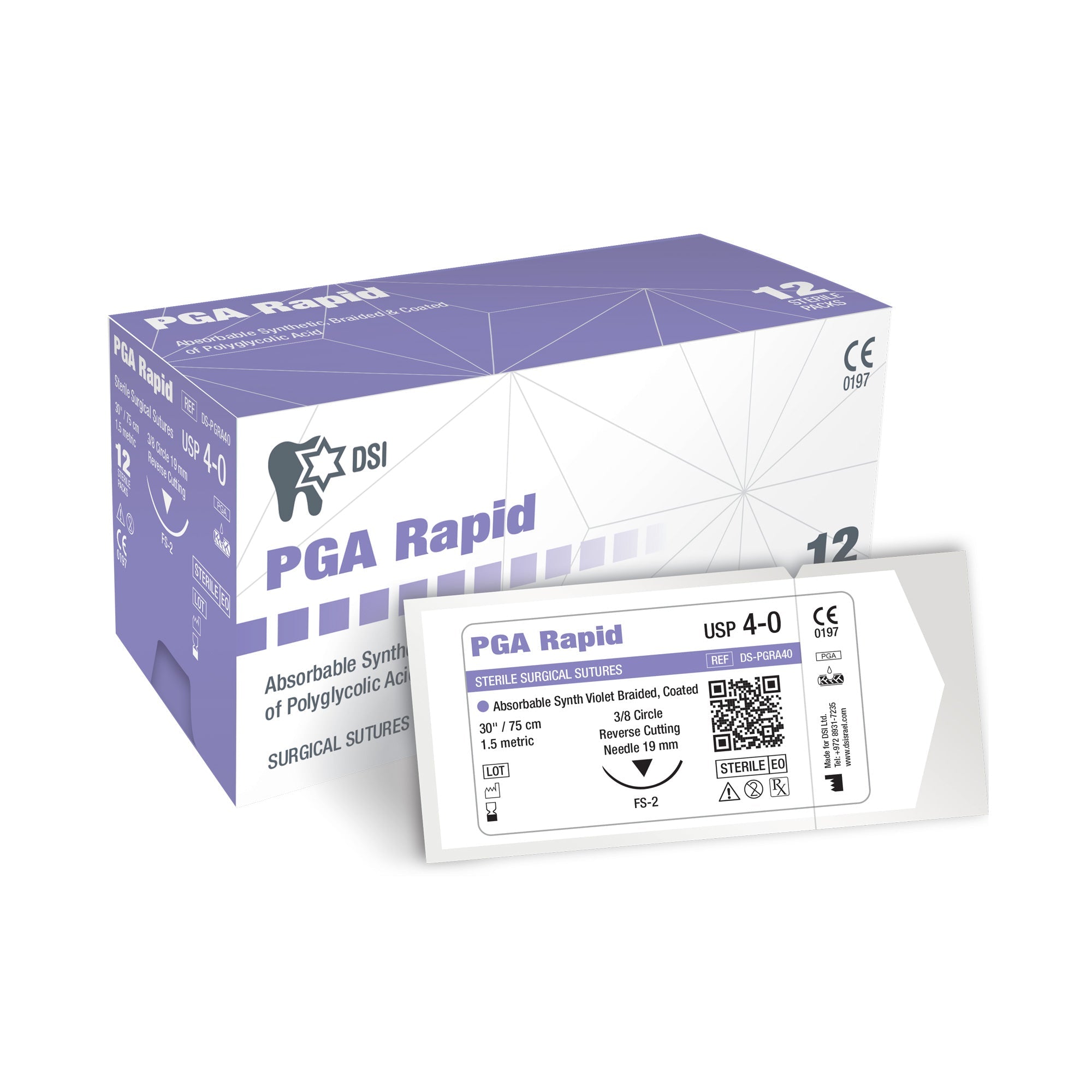 PGA RAPID Sutures 12pcs pack