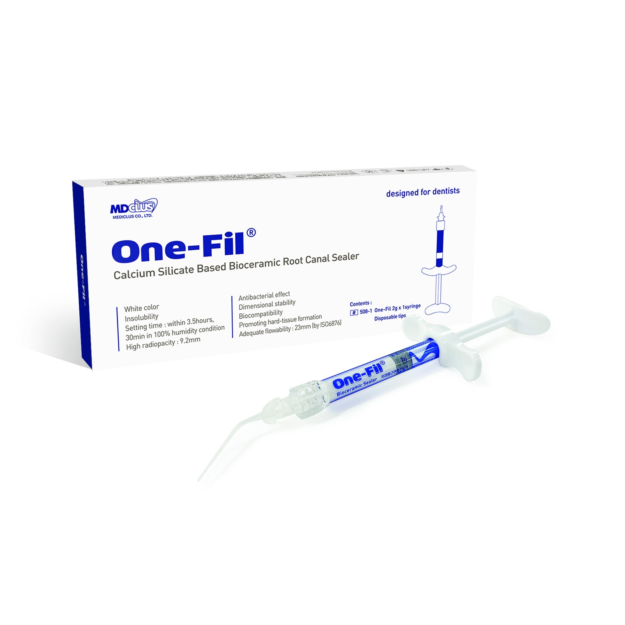 MEDICLUS One-Fil Calcium-Silicate Bioceramic Root Canal Sealer In Syringe 2g