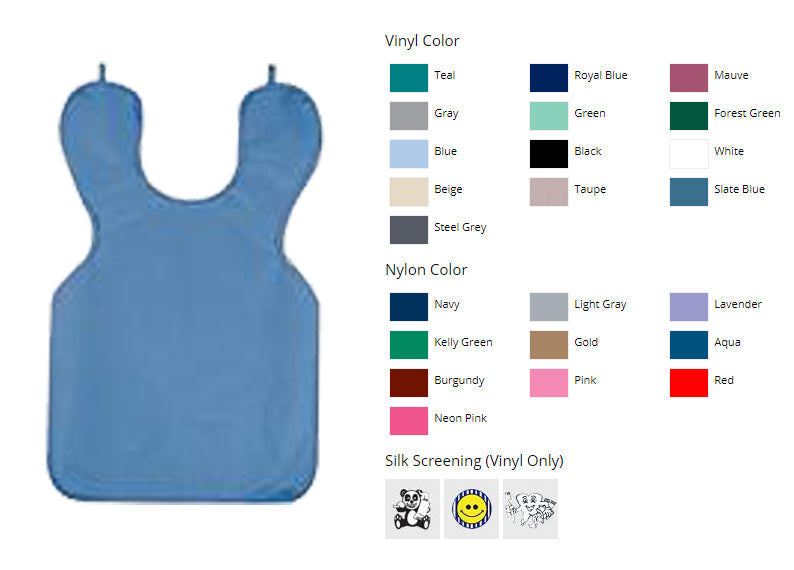 Lead Free Patient Adult Apron Without Collar (Approx. 22 1/4" x 24 1/4") Choose Vinyl or Nylon: