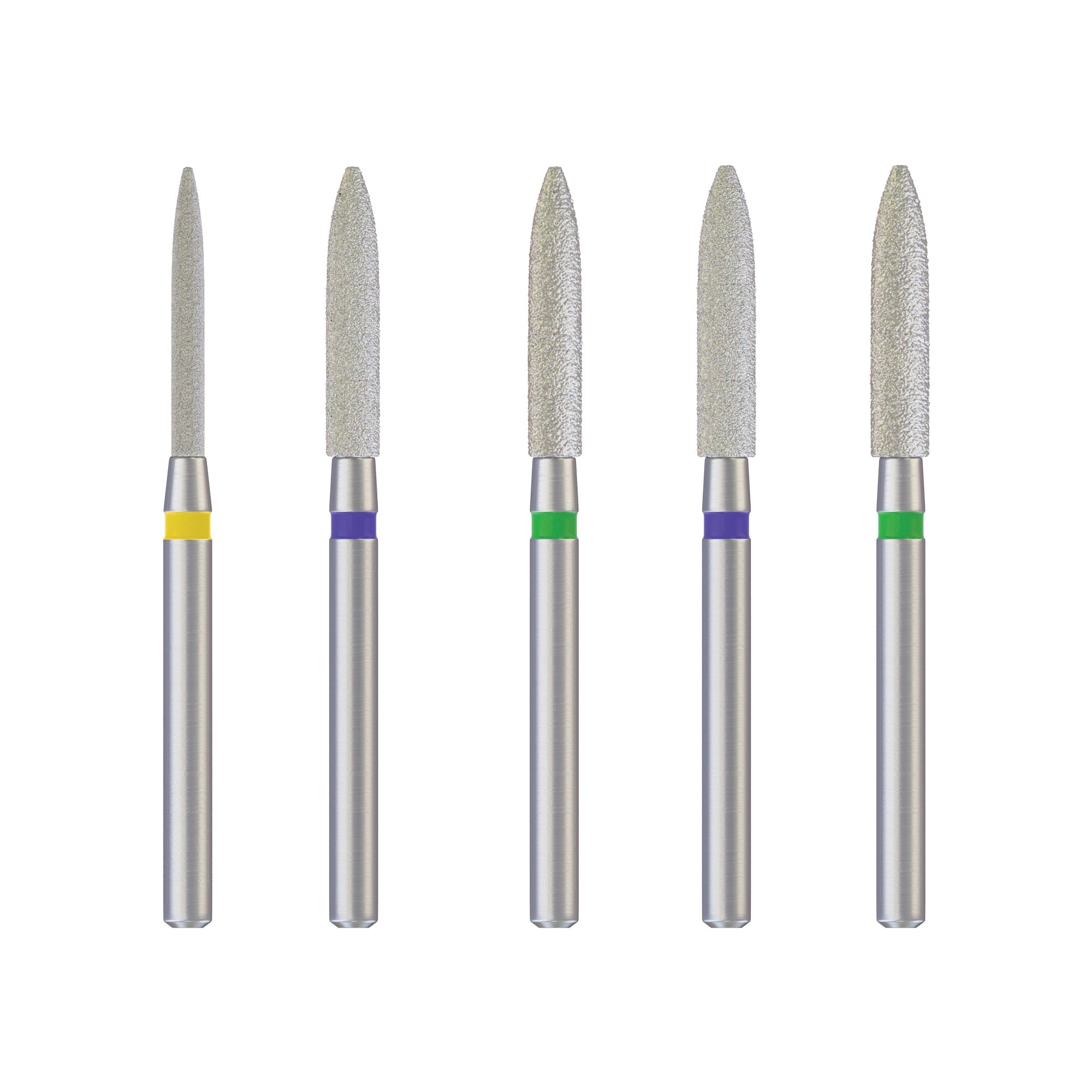 Diamond Pointed Cylinder Burs 22mm 10pcs