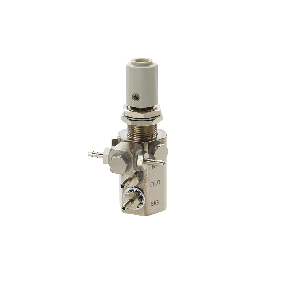DCI #7302 - Water Relay, Combo Valve w/Double Barb Swivel, Gray Knob