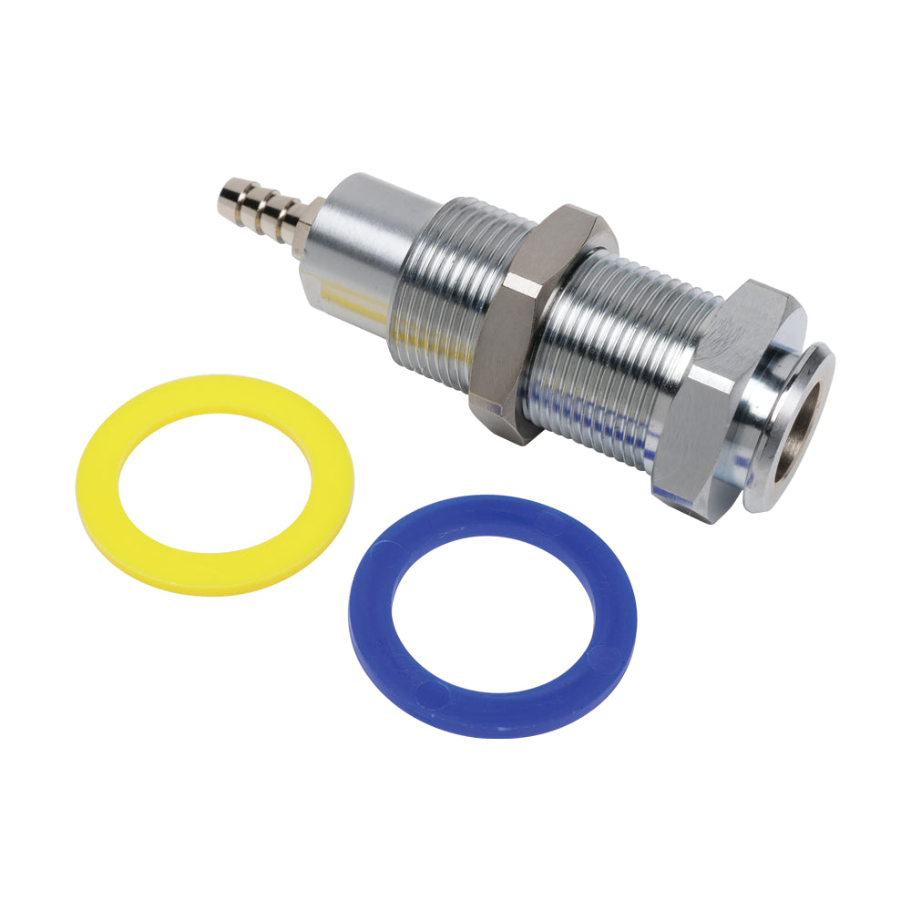 DCI #7338 - 3/8 Poly Q.D. Panel Mount W/Shut-off, Female, Barbed