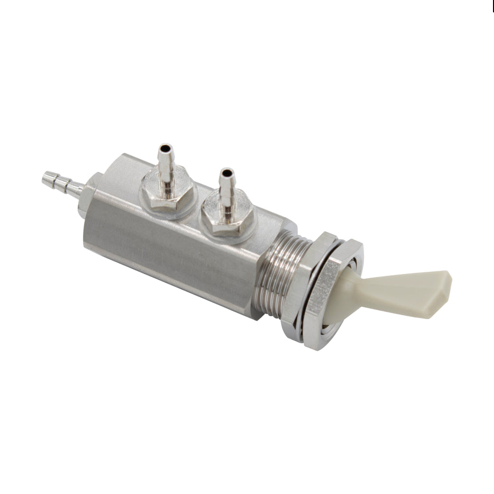 DCI #7176 - Toggle Routing Valve, 2-Way, 1/16" Barbs, Gray