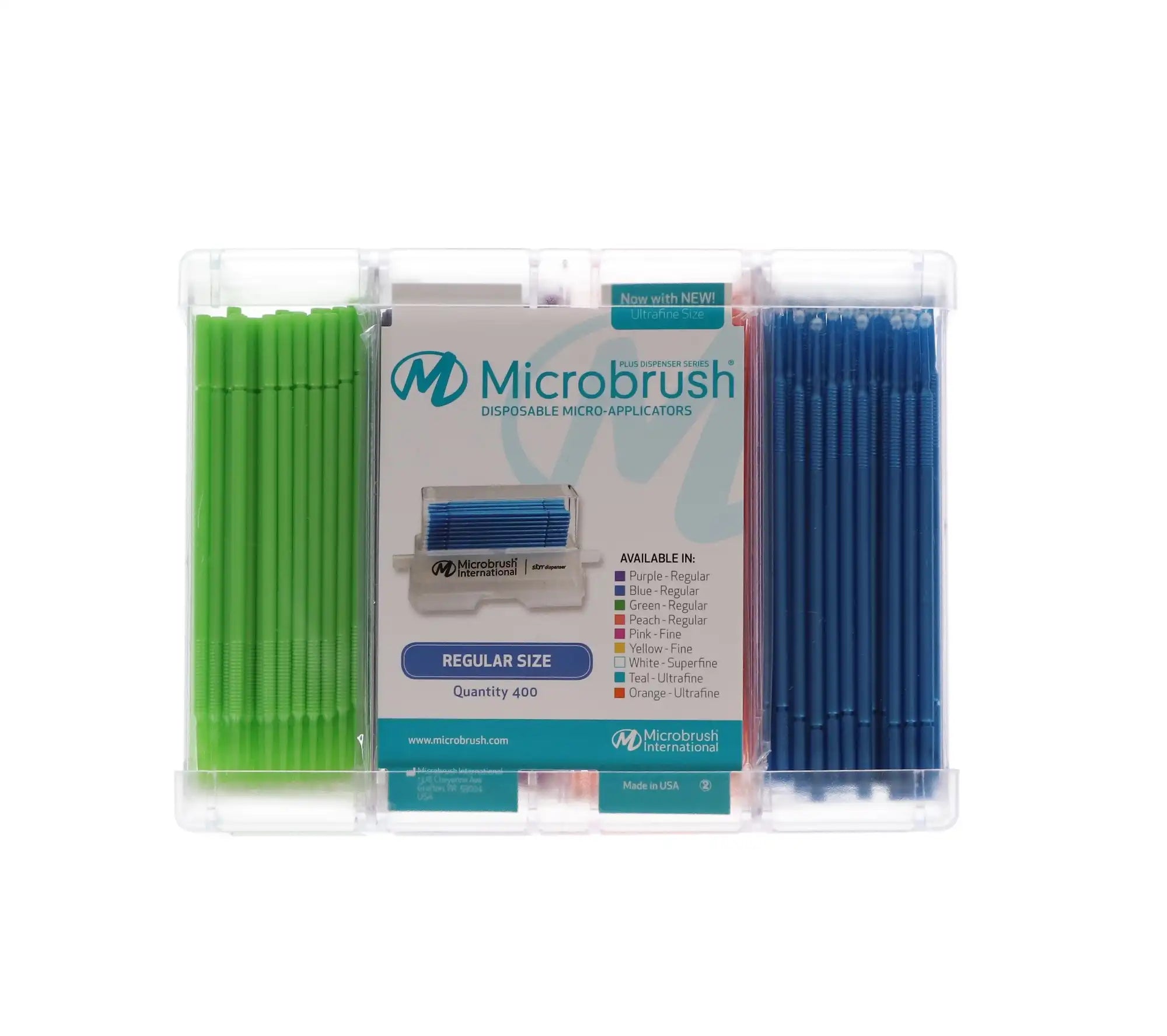 Microbrush Plus Refill Regular Assorted Col 400/Pk