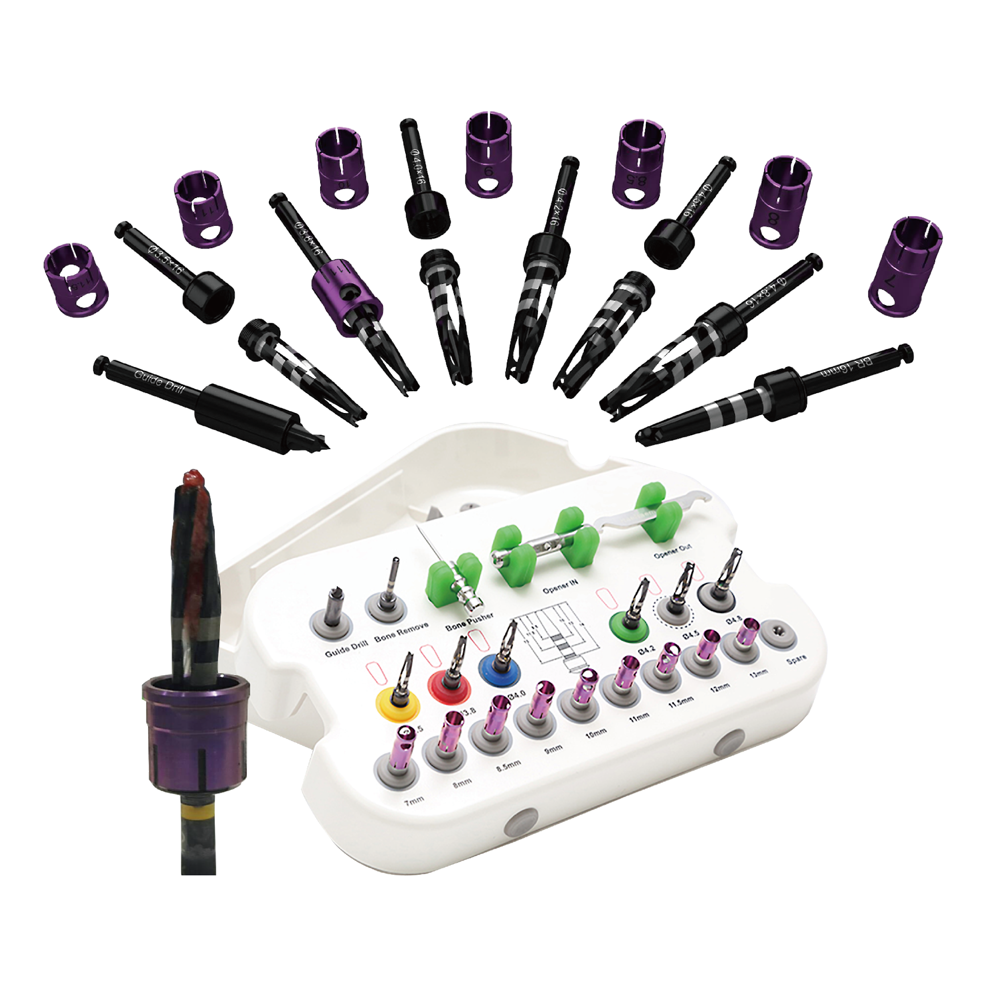 One Drilling System Kit For Implant Osteotomy Preparation