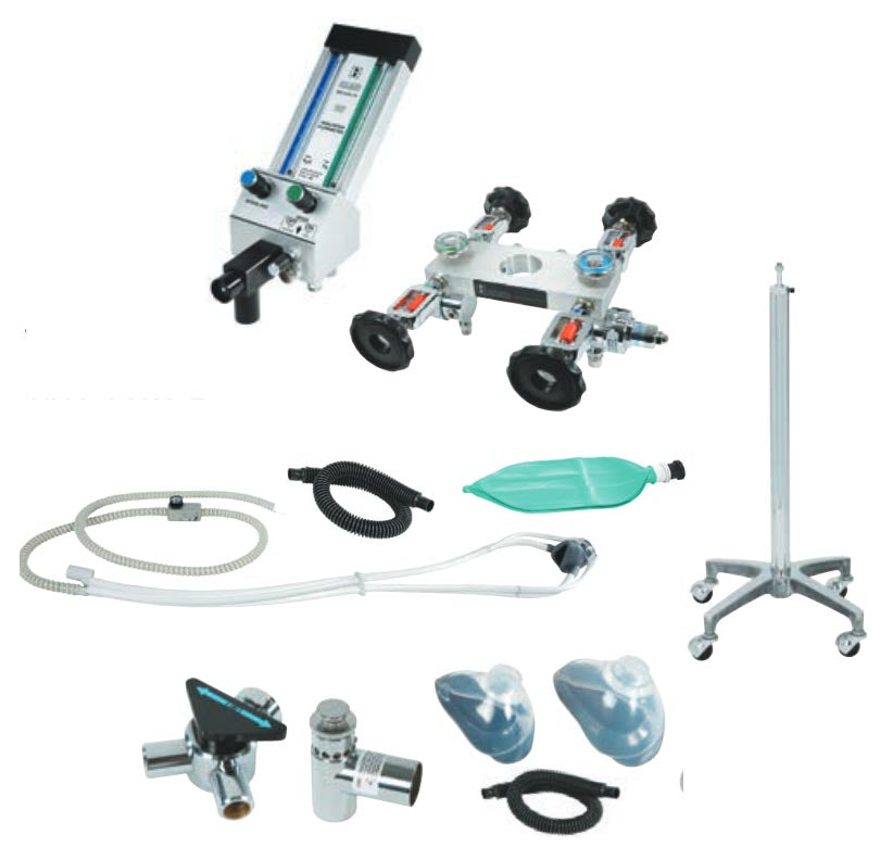Oral surgery Flowmeter System - With 4 Cylinder Yoke Block