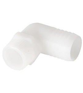 DCI #0977 - Adapter Elbow Barb Vacuum 1 Mpt X 1 Barb