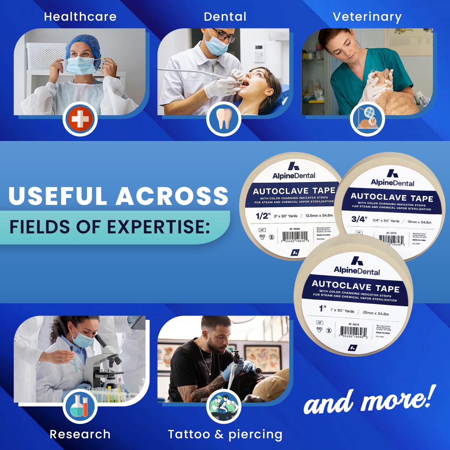 Autoclave Tape, Sterilization Indicator Tape - 60 Yard Roll