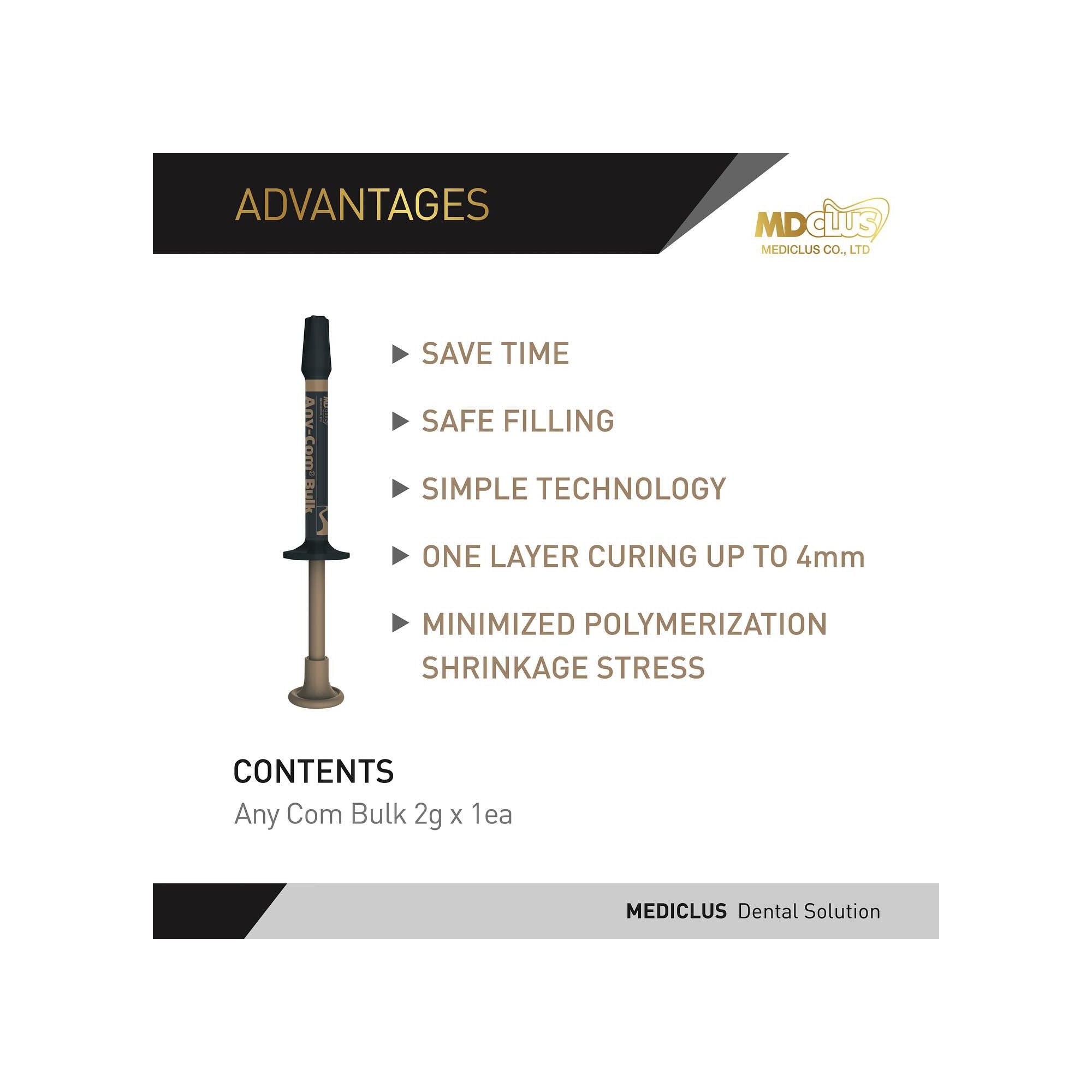 MEDICLUS Any-Com Bulk Flowable Composite in Syringe 2g