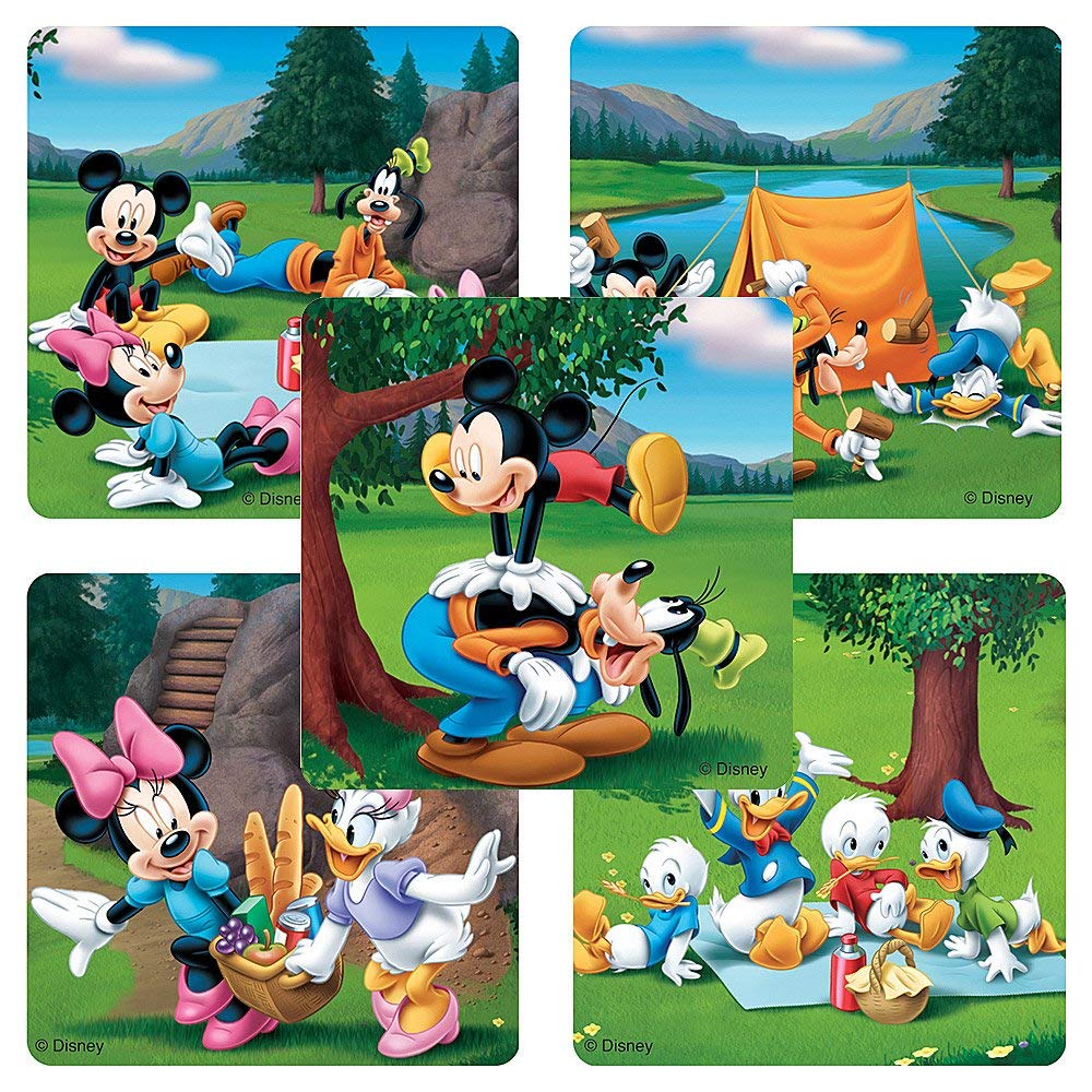 Stickers - Disney Mickey Mouse Outdoor(100 Pk.) 5 Designs, 2-1/2"  X 2-1/2"  Square