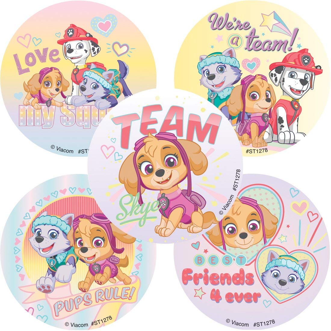 Stickers - PAW Patrol Skye(100 Pk.) 5 Designs, 2-1/2"  X 2-1/2"  Square