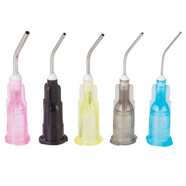 Plasdent 22 ga Prebent Luer Lock Dispensing Tips, Grey (100Pk.) Pre-bent Needle tips