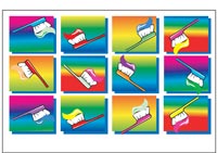 Recall Card - 12 Neon Brushes Laser 4-Up (200)