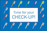 Recall Card - Time For Check-Up Laser 4-Up (200)