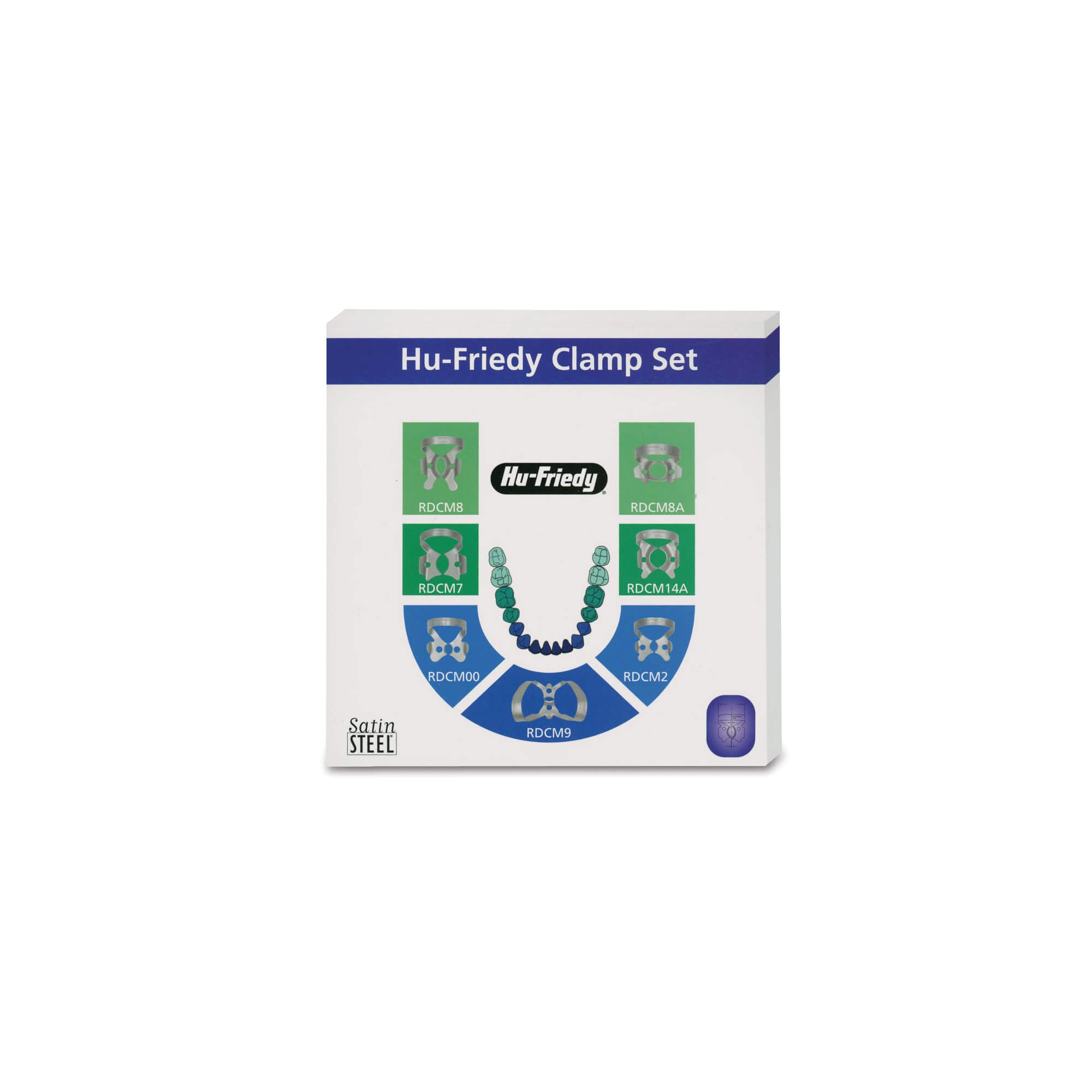 Set of 7 Rubber Dam Clamps