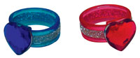 Rings - Heart Glitter Assorted (36)
