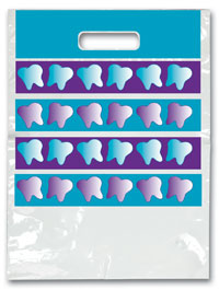 Bags - 2 Color Purple Teeth Small 7.5x9 (100)