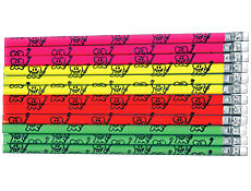 Pencils - 7 1/2" Neon Tooth - assorted 48 per pack