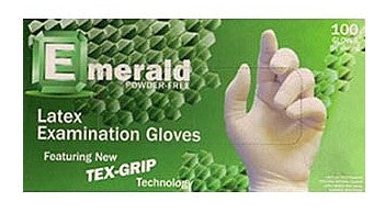 Emerald Powder-Free Latex Exam Gloves, Small, (100bx)