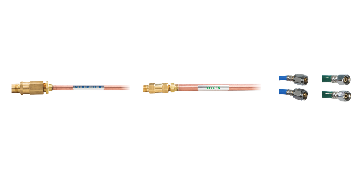 Risers with Check Valves with DISS X DISS Hoses – Oxygen/Nitrous Oxide