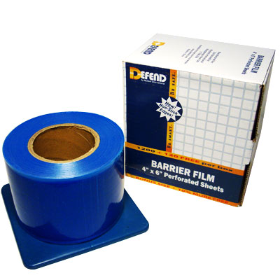 Blue Barrier Film - 4" X 6" - 1200 Sheets Per Roll in Cardboard Dispenser