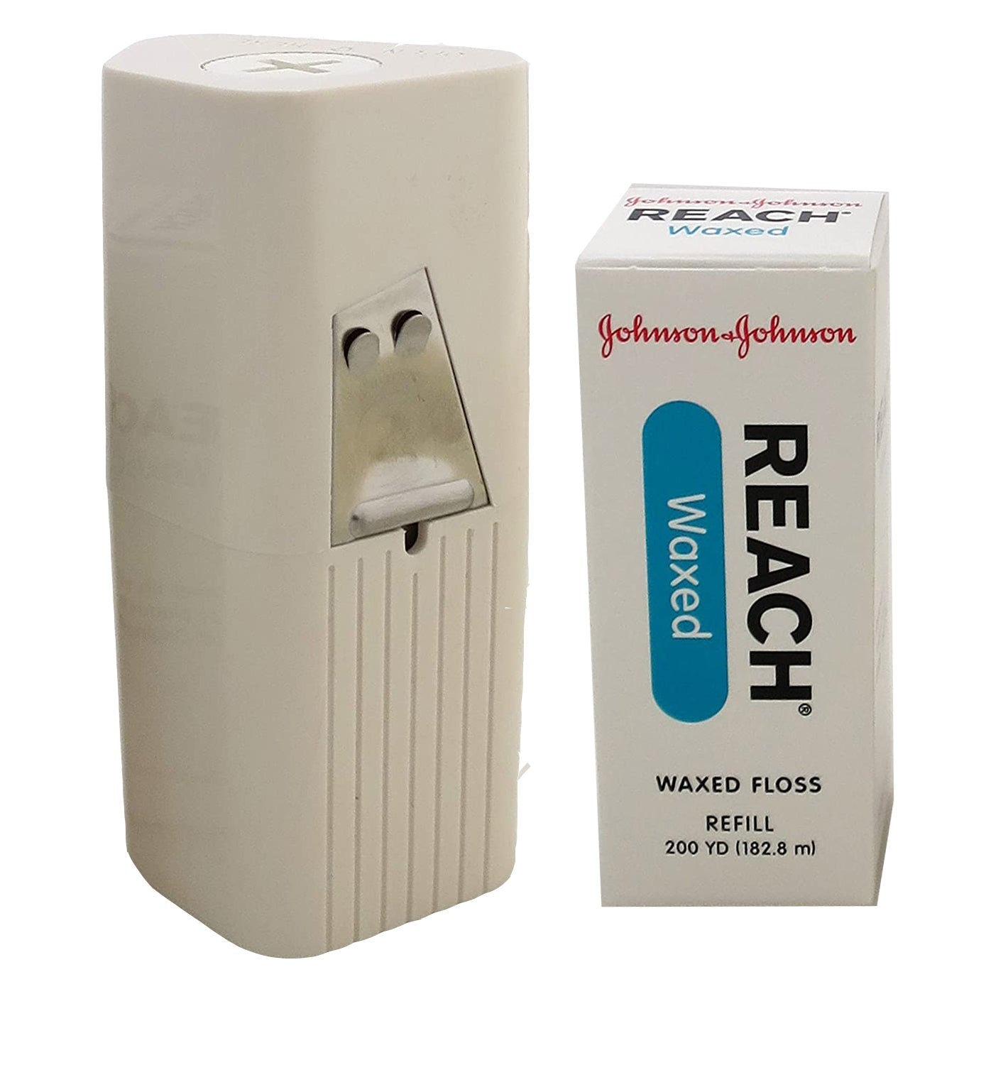 Reach Floss Waxed refill spool, 200 yds + Floss Dispenser