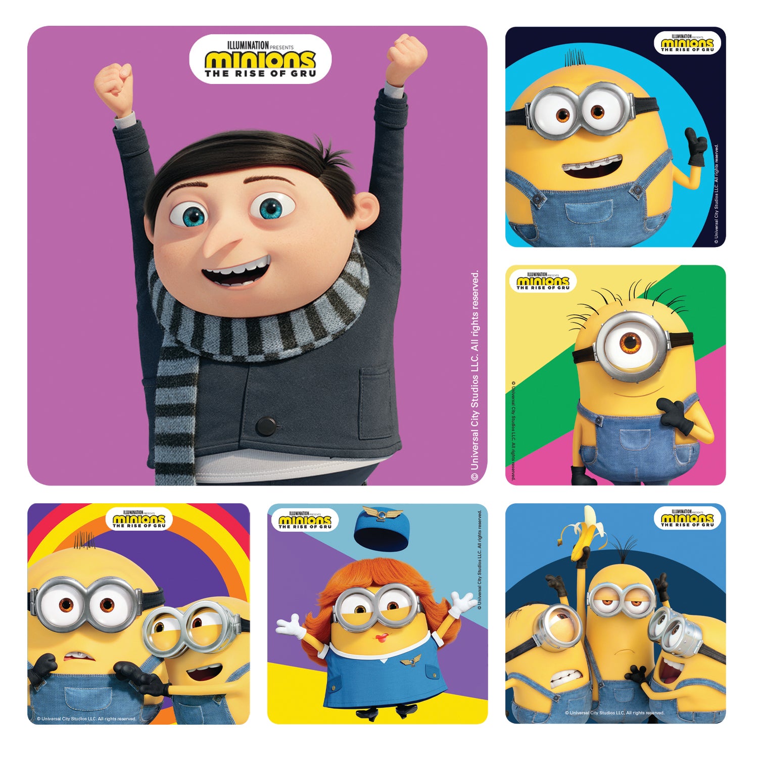 Stickers - Minions 2 Rise of the Gru (100pk)