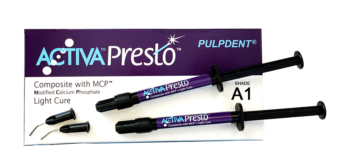 Activa Presto: Composite with MPC = (Modified Calcium Phosphate) Light Cure SHADE: A6  ***Check For Free good Offers***