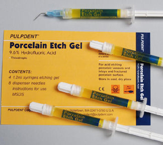 Porcelain Etch Gel 9.6% - Kit: 4 X 1.2 Ml Syringes + 8 Tips  ***Check For Free good Offers***