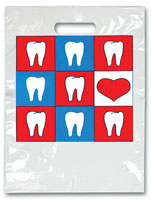 Bags - 2 Color Hearts & Teeth Small 7.5x9 (100)