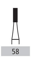 Carbide Burs - # 58 Plain Cut Flat Fissure