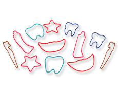 Toys - Bands Dental Shapes Assorted (144)