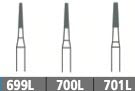 Carbide Burs - # 701L Cross Cut Tapered Fissure Long