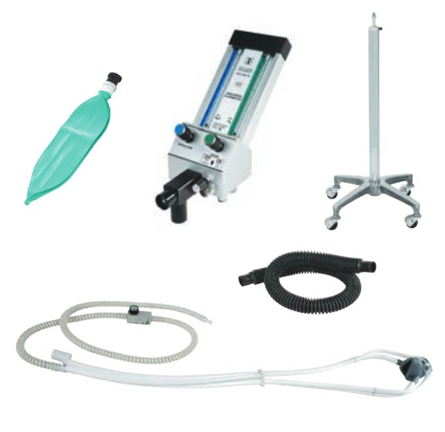 Belmed Nitrous Oxide Flowmeter System - Tall Mobile Stand
