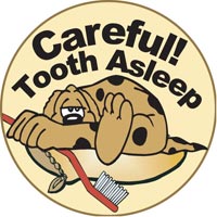 Stickers - Tooth Asleep Dog 2"D  (100pk)